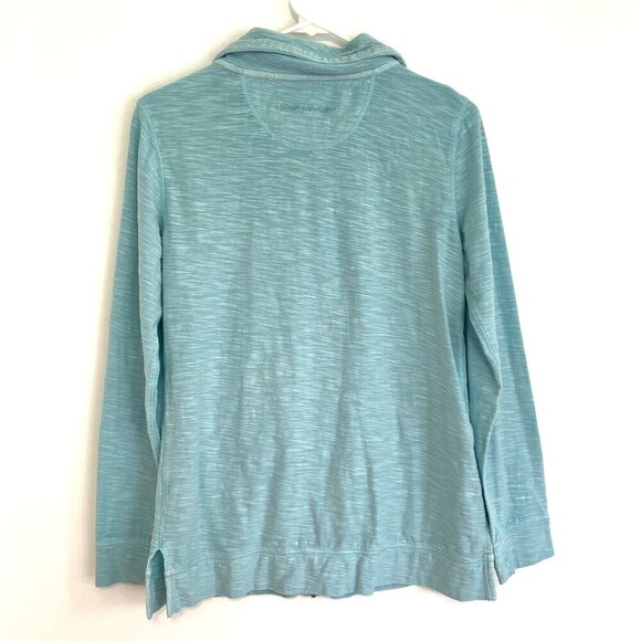 TOMMY BAHAMA Aqua Blue Full Zip Long Sleeve 100% Cotton Lightweight Sweatshirt S - Picture 10 of 12